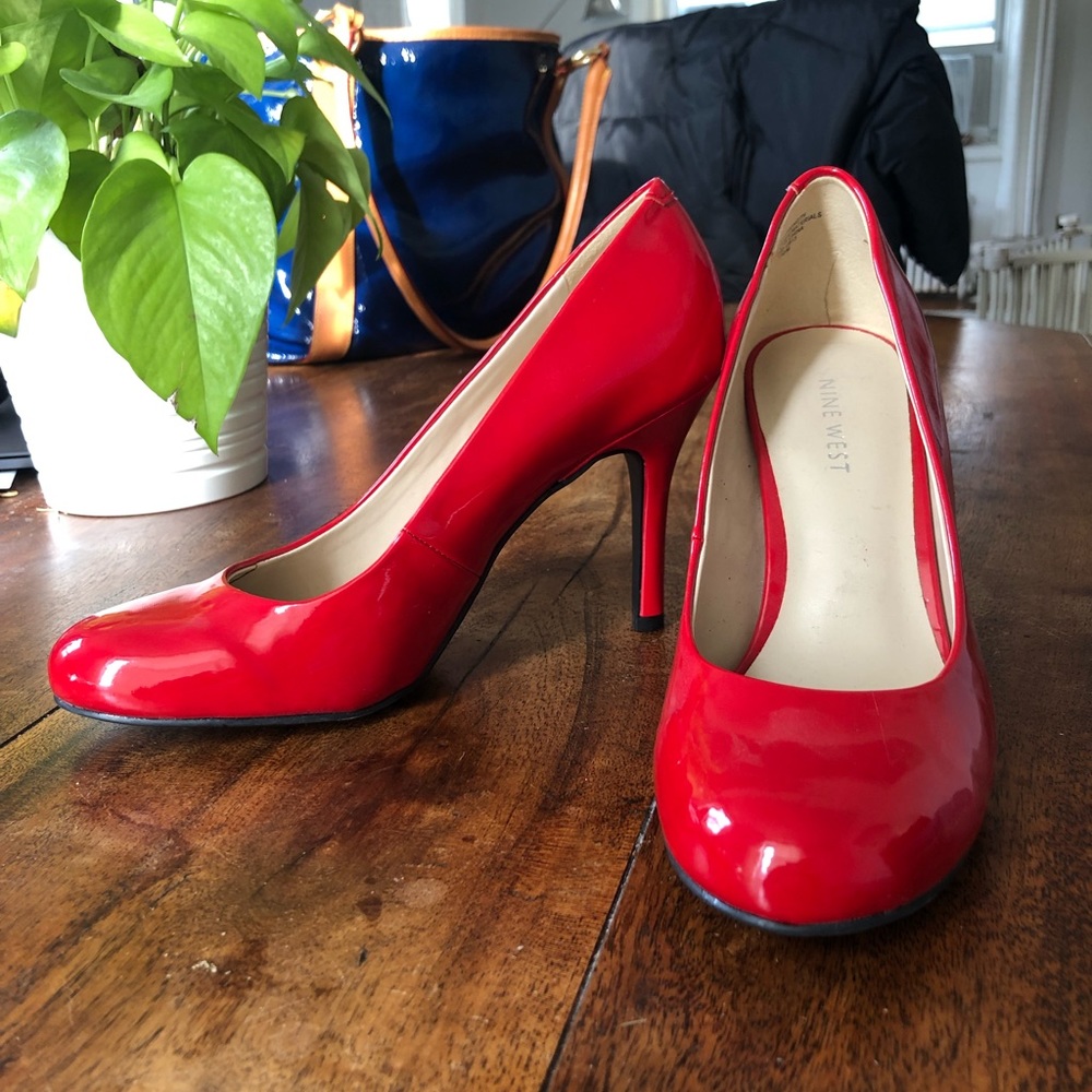 Nine West Red Patent Leather Pumps